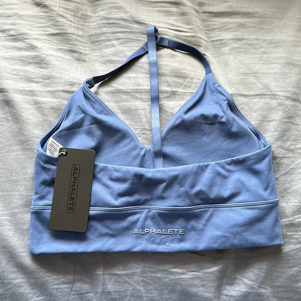 NWT Medium Women’s Alphalete Alphalux Wonder Bra - Tuxedo Blue M - Picture 5 of 6